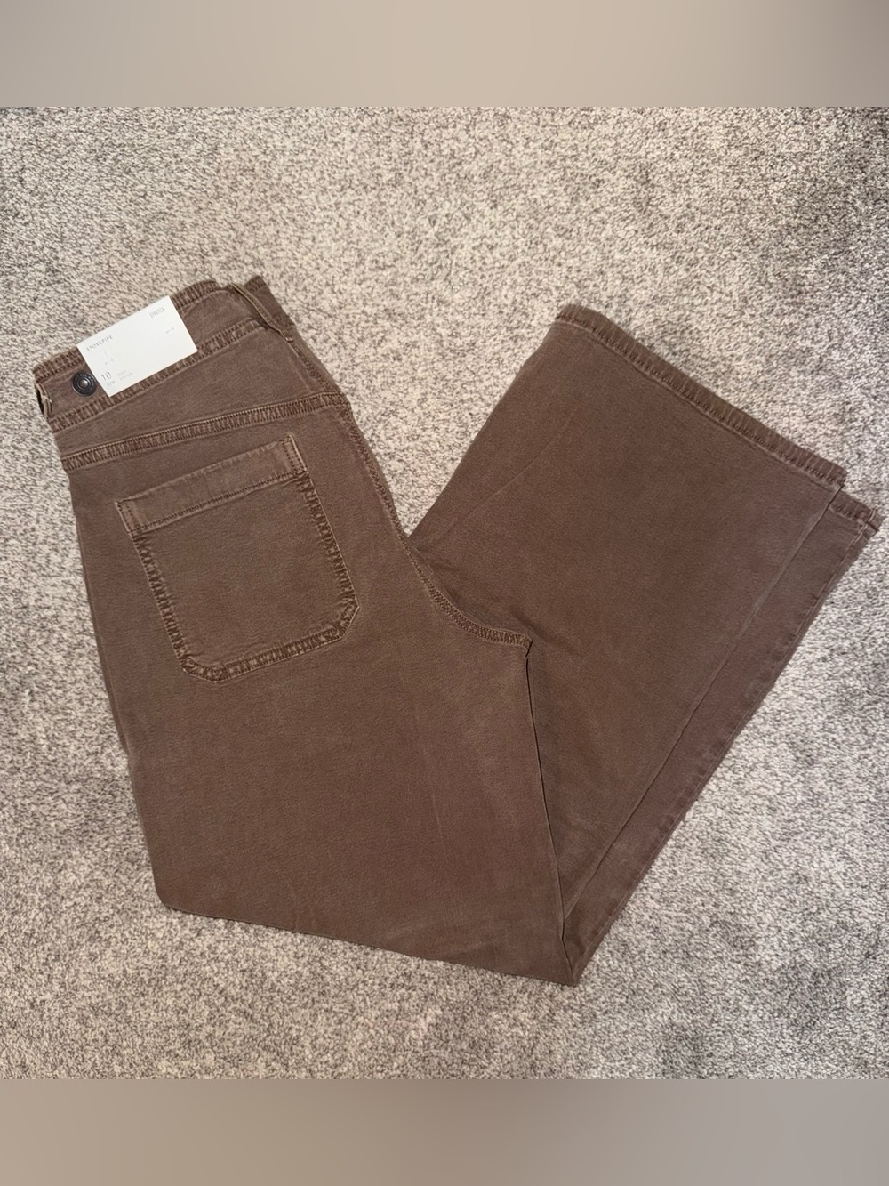 American Eagle Outfitters Women's Brown Wide Leg Stretch Jeans